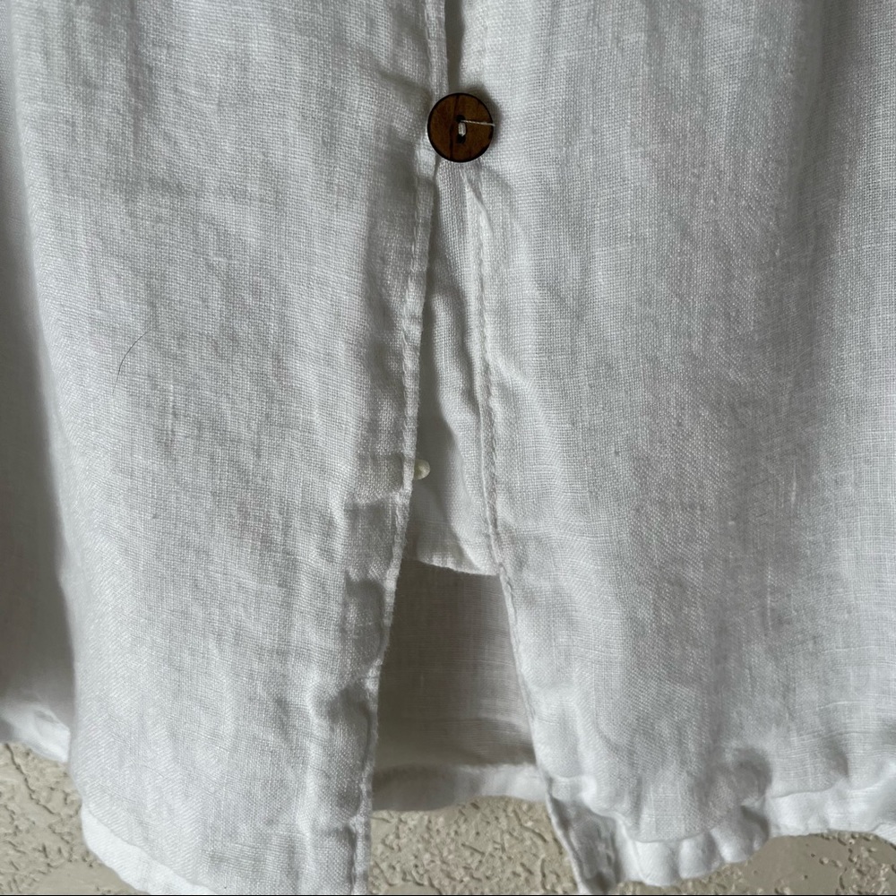 Lungo L’arno made in Italy women’s 100% Linen 3/4 sleeve top, M, white - Picture 11 of 11